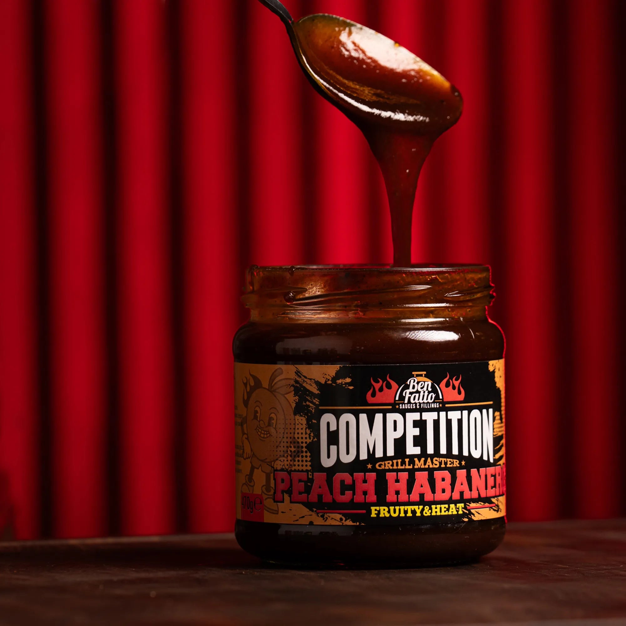 Salsa BBQ con Pesca e Habanero